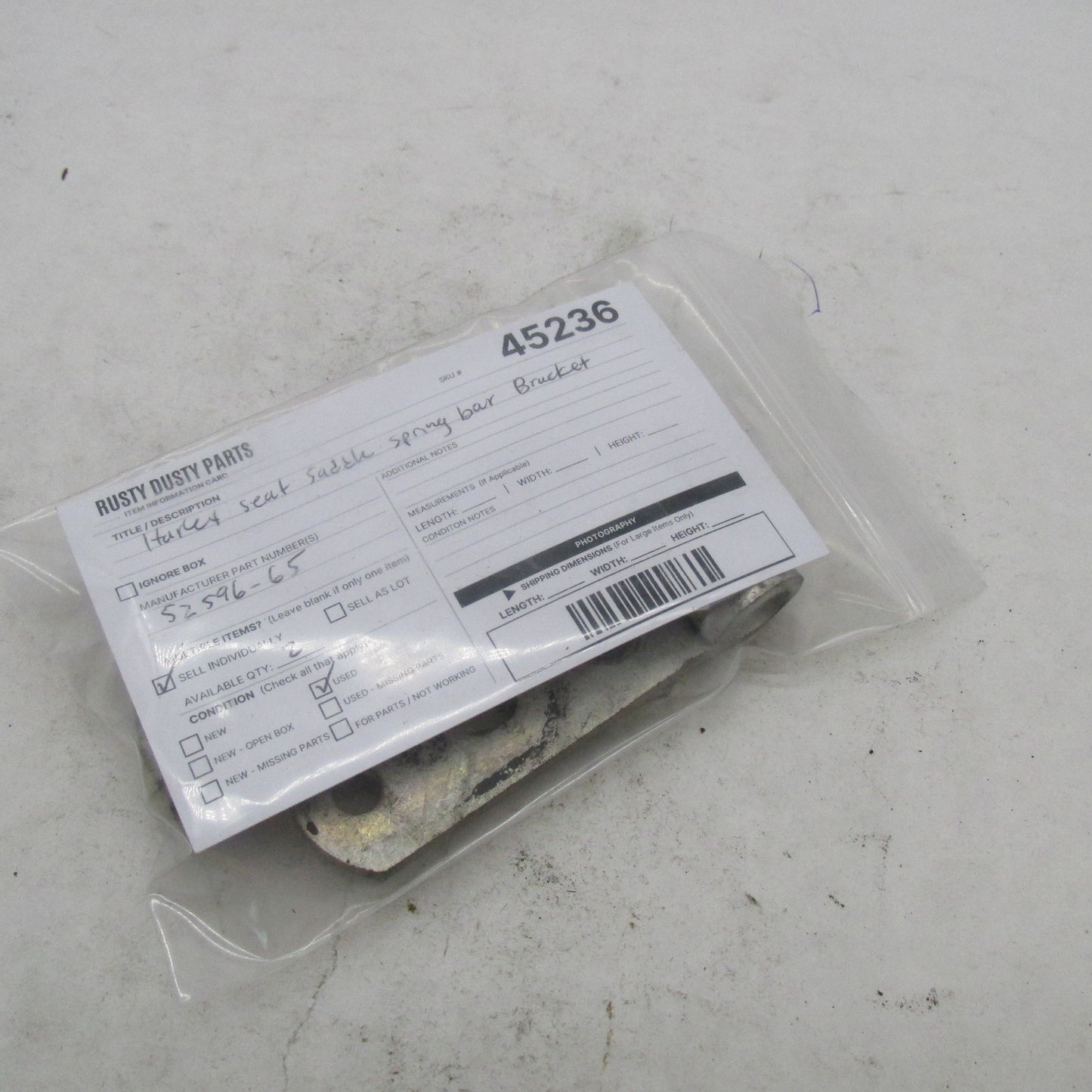 Harley Davidson OEM Seat Saddle Spring Bar Bracket 52596-65