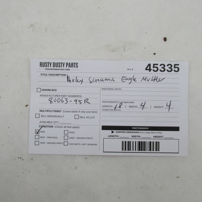 Harley Davidson Genuine NOS Dyna Super Glide Muffler 80063-95R