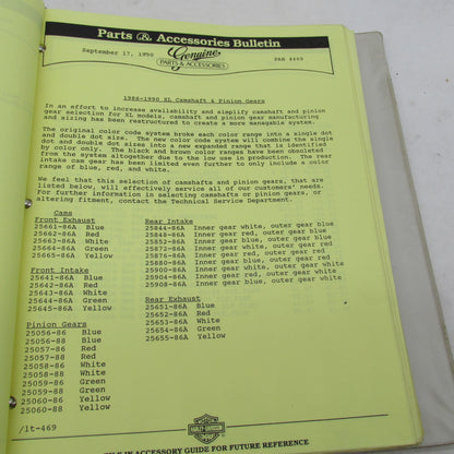 James Gasket Parts Catalog 3 Ring Binder w Harley Accessory Bulletins