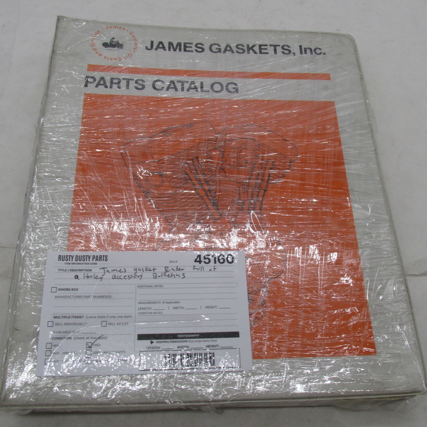 James Gasket Parts Catalog 3 Ring Binder w Harley Accessory Bulletins