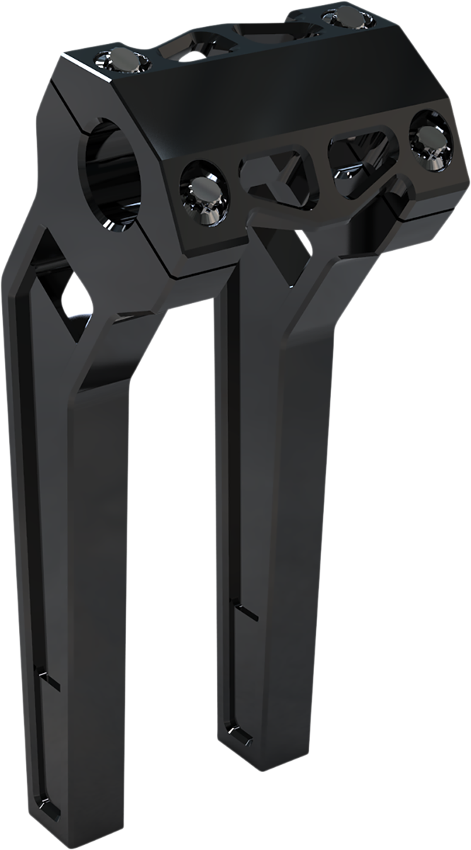 LA Choppers Risers 10" - 1-1/4" Clamping Black Anodized LA-7481-10B