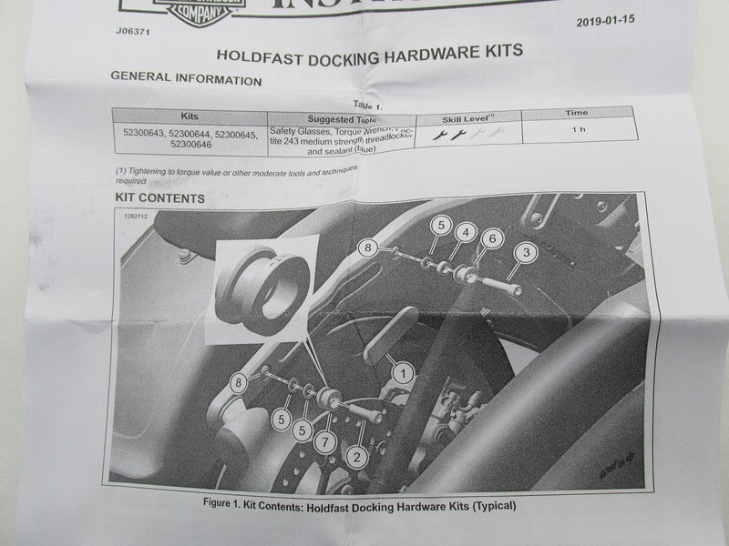 Harley Davidson Genuine NOS FLFB FLFBS FXBR Docking Kit Black 52300644