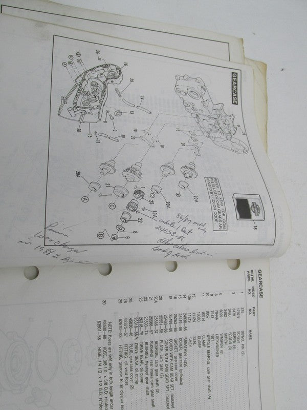 Harley Davidson Factory 1986-1988 Sportster Evolution Parts Catalog 99