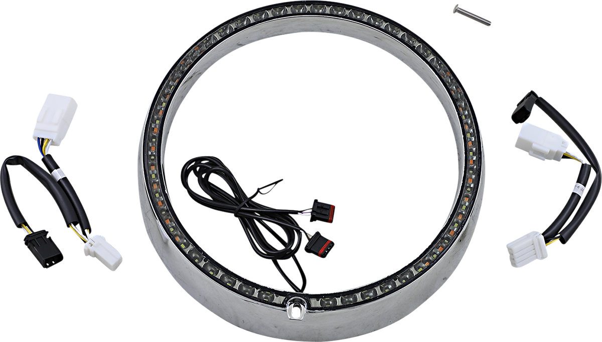 Custom Dynamics Amber/White Headlight Trim Rings Chrome PB-7TR-AW-2C