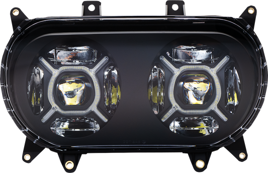 Custom Dynamics ProGLOW Double-X LED Headlight Black PG-RG-B