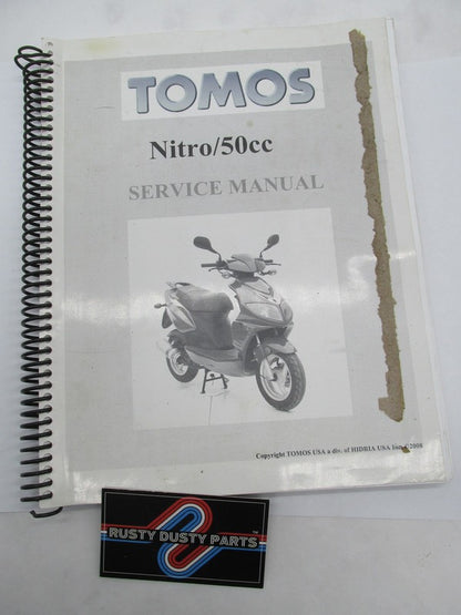 Tomos Nitro 50CC Scooter Moped Service Manual Book