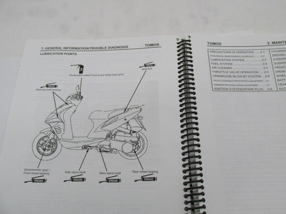 Tomos Nitro 50CC Scooter Moped Service Manual Book