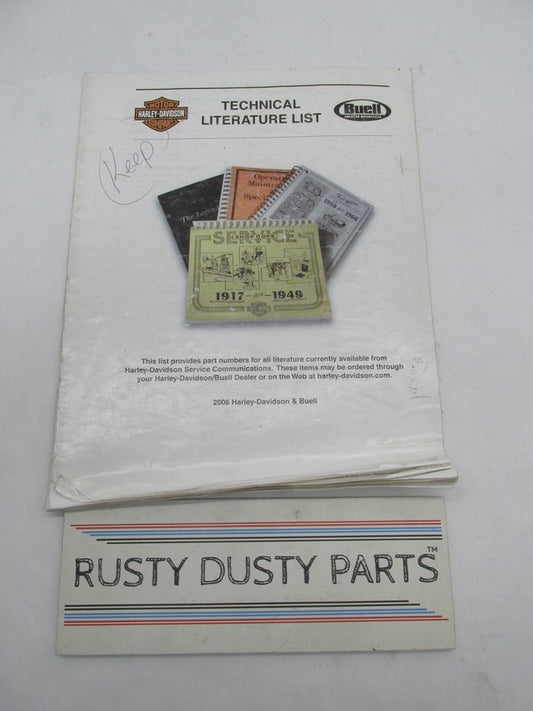 Harley Davidson Buell 2006 Technical Literature List HandBook