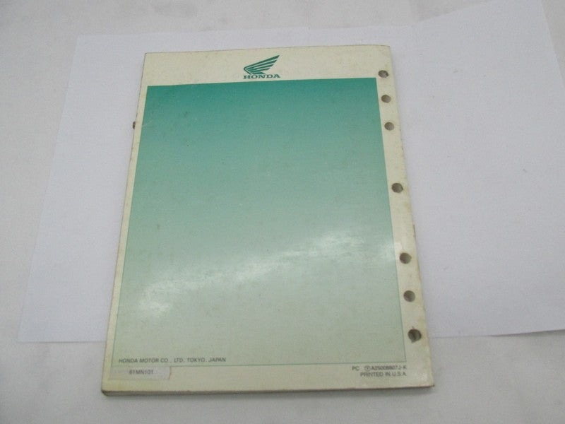 Honda Official Factory 1988 - 1990 XR600R Service Shop Manual Book