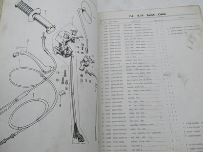 Honda Official Factory 1972 SL350 K2 Parts Catalog Manual