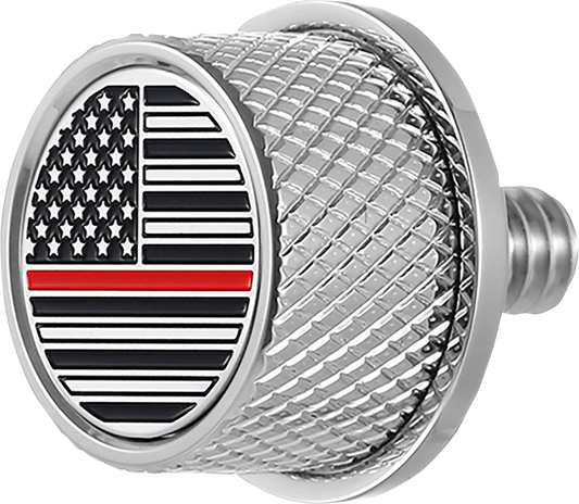 FIGURATI DESIGNS Seat Mounting Knob Stainless Steel - Red Line American Flag ...