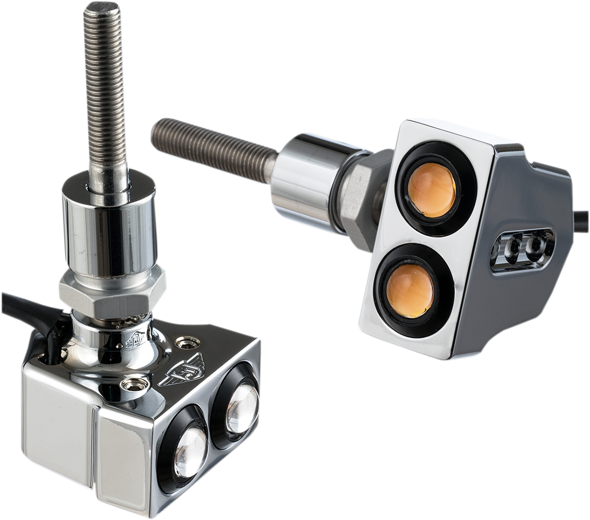 Joker Machine Rat Eye LED Mirror Mount Turn Signals Chrome 05-216C