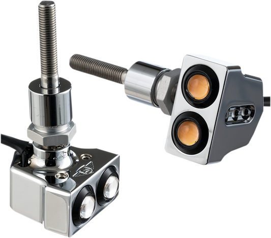 Joker Machine Rat Eye LED Mirror Mount Turn Signals Chrome 05-216C