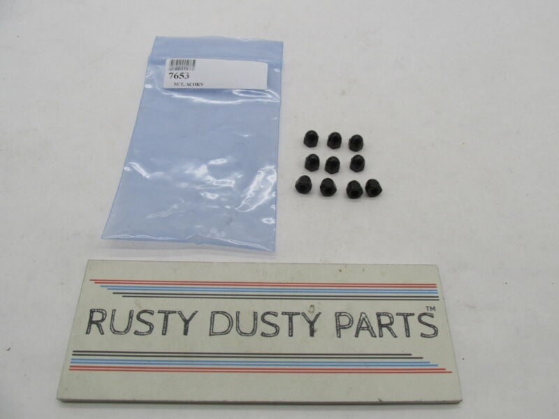 Lot of 10 Harley Davidson Genuine NOS Black Acorn Nuts 7653