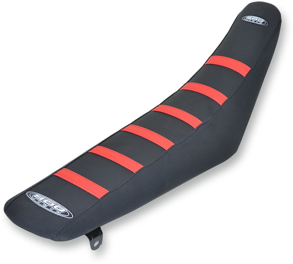SDG 6-Rib Gripper Seat Cover Red Ribs/Black Top/Black Sides 95947RK