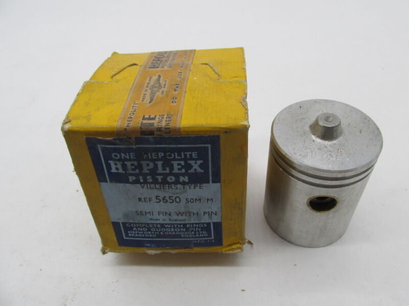 Hepolite Heplex Genuine NOS Villiers Type Piston 50M/M Semi Fin w/ Pin 5650