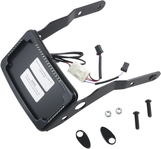 Cycle Visions Curved License Plate Mount With LED Lights W/Slick Signal CV4652B