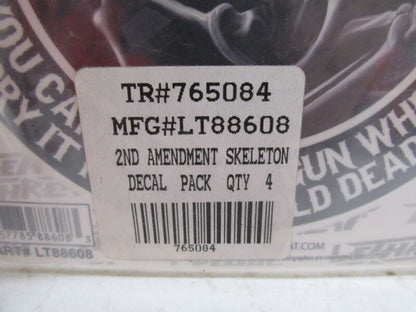 Lot of 3 Lethal Threat Motorcycle 2nd Amendment Skeleton Decals LT88608