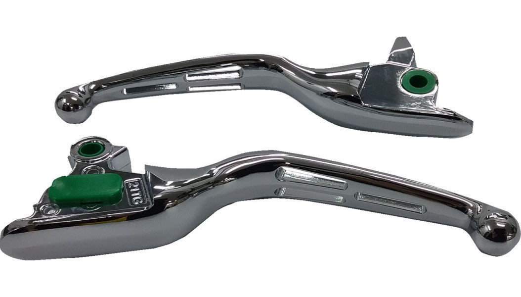 Drag Specialties Slotted Wide Blade Lever Set Chrome 0610-2255