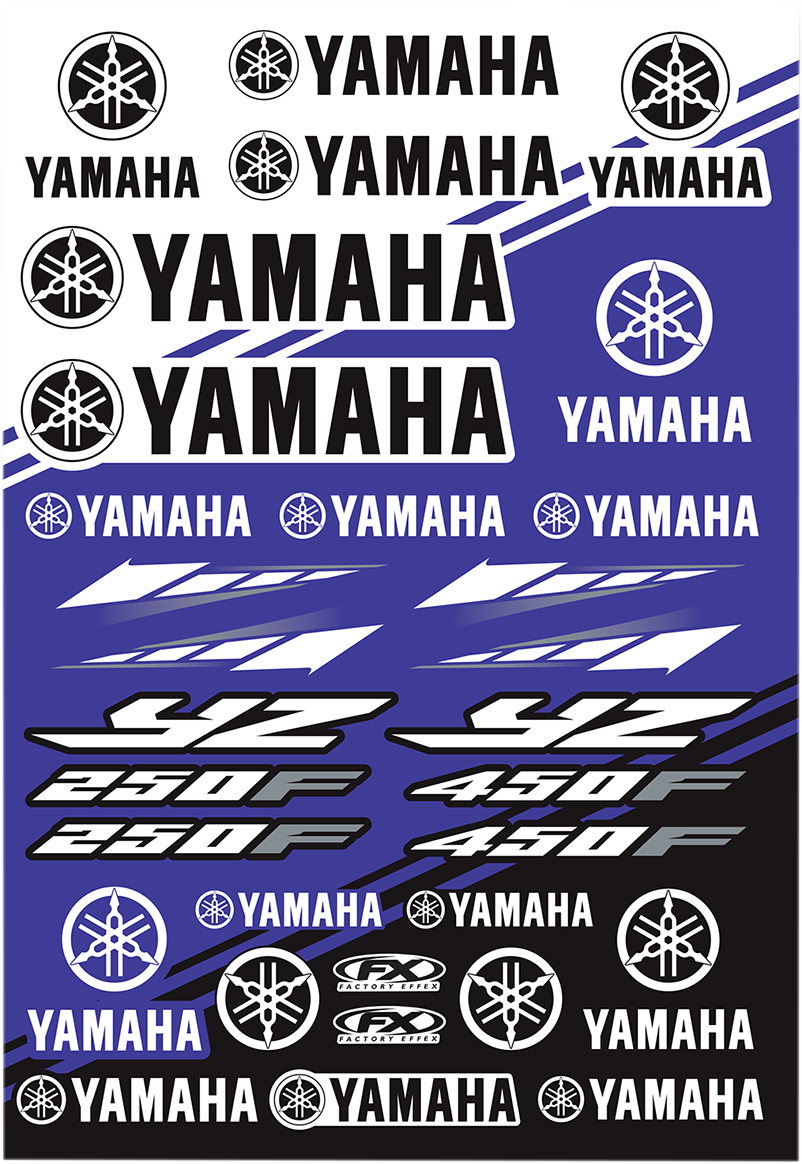 Factory Effex OEM Sticker Sheets Black Blue White Yamaha YZ 22-68230