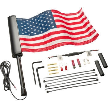 CIRO LED Lighted Flagpole with American Flags 70610