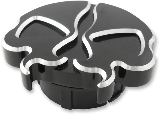 Drag Specialties Split Skulls Dummy Gas Caps Black 0703-0790