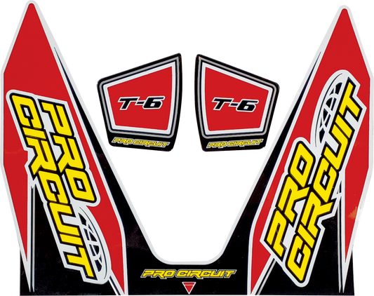 Pro Circuit T-6 Exhaust Decals Red DC22T6-RED
