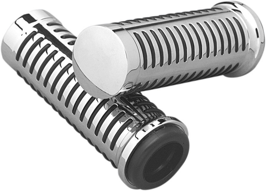 Drag Specialties Chrome Grips with O-Ring Design 7/8in. handlebars