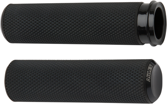 Arlen Ness Cable Style Fusion Series Grips Black Knurled 07-325