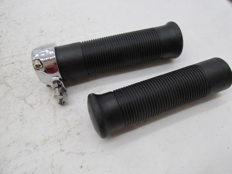 Set of Triumph Emgo NOS NEW Grips with Chrome Throttle Housing