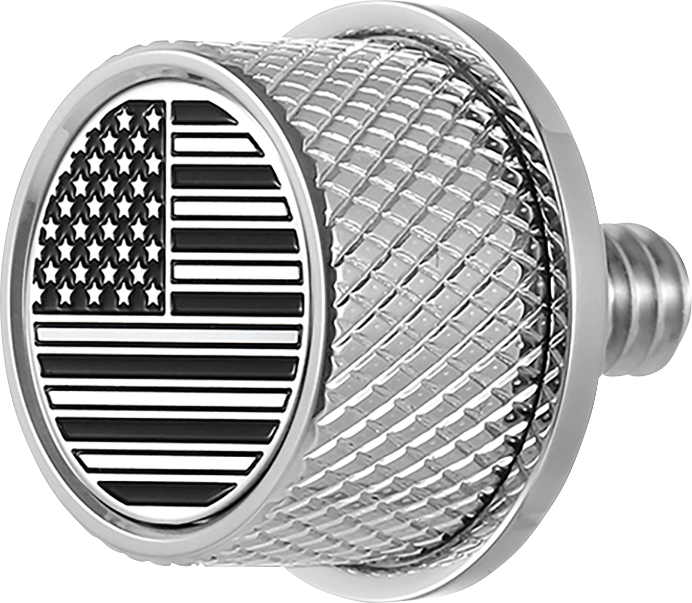 FIGURATI DESIGNS Seat Mounting Knob Stainles Steel - Black/White American Fla...