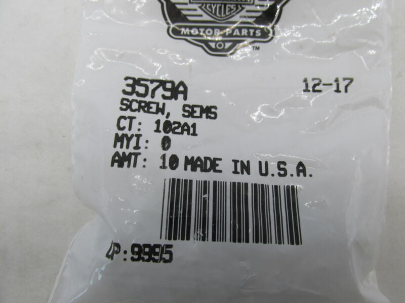 Lot of 6 Harley Davidson Genuine NOS SEMS Screws 3579A