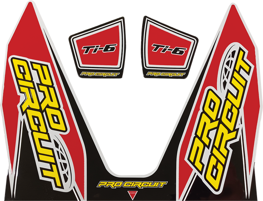 Pro Circuit Ti-6 Exhaust Decals Red DC22TI6-RED