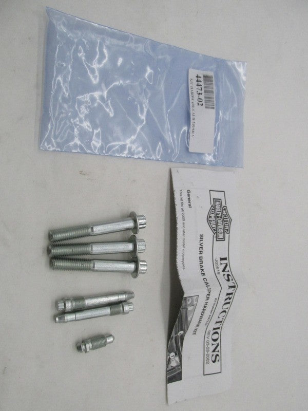 Harley Davidson Genuine NOS Plated Silver Finish Caliper Hardware Kit 44473-02