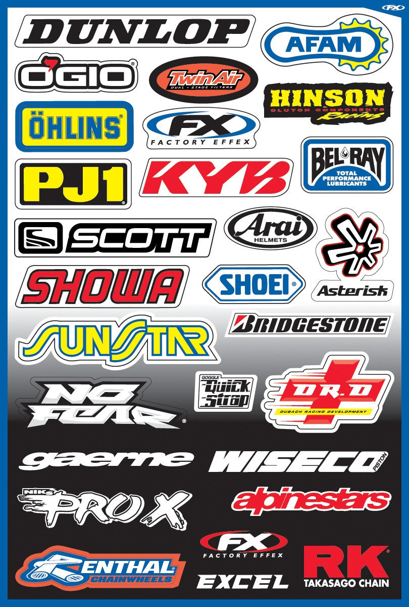 Factory Effex Sponsor Stickers Kit 10-68000