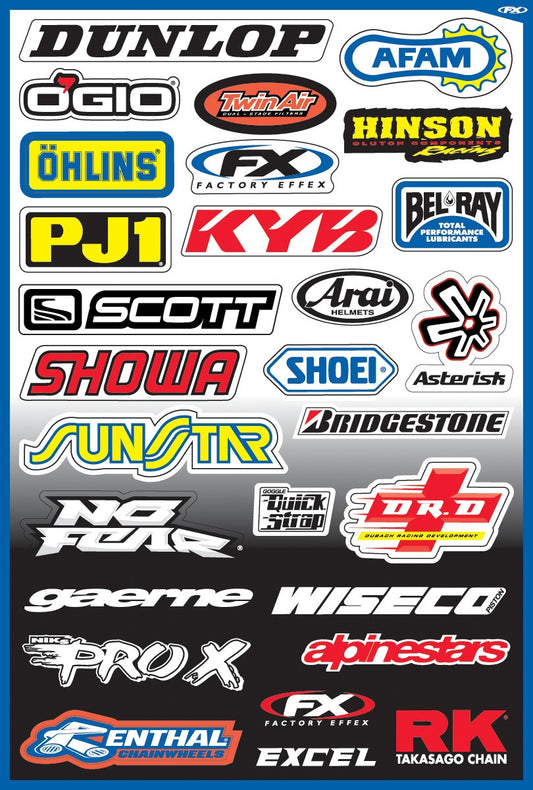 Factory Effex Sponsor Stickers Kit 10-68000