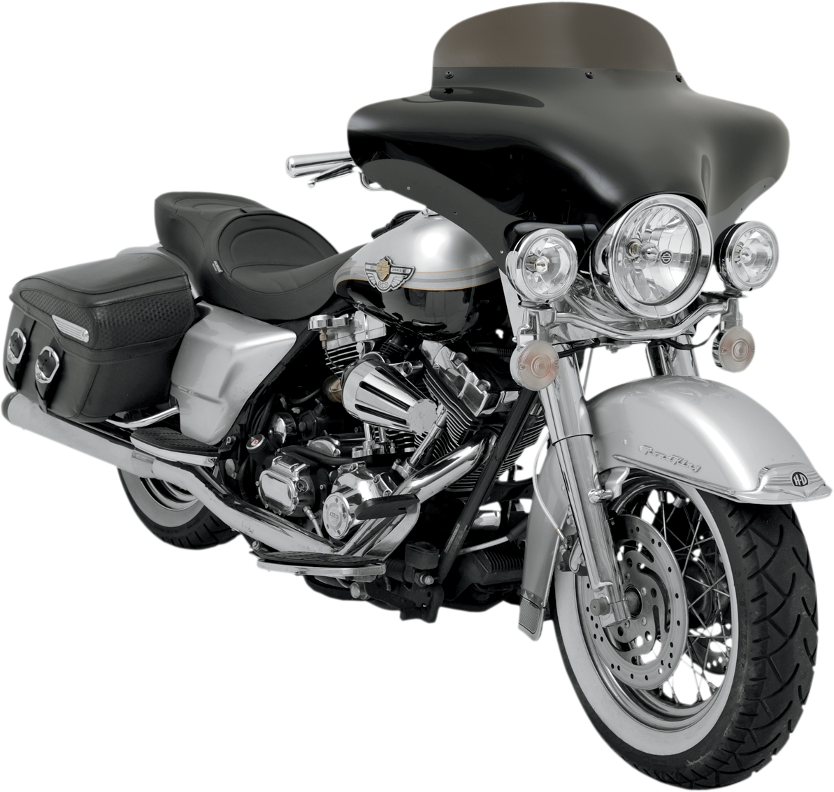 Memphis Shades 5in. Windshield for Batwing Fairing Black MEP8501