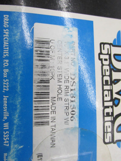 Lot of 10 Drag Specialties 10X3.1" Rim Strip w/ Center Valve Stem Hole DS181506