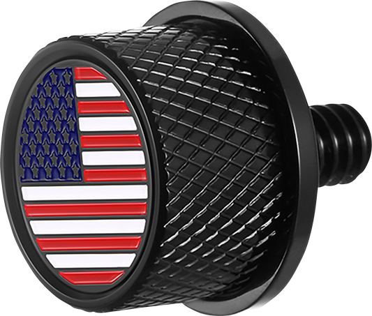 FIGURATI DESIGNS Seat Mounting Knob Black - American Flag FD20-SEAT KN-BK