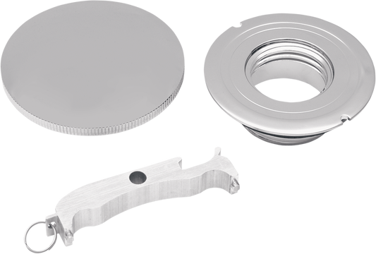 Drag Specialties Gas Cap with Paint Protector Non-Vented - LH Thread 0703-0200