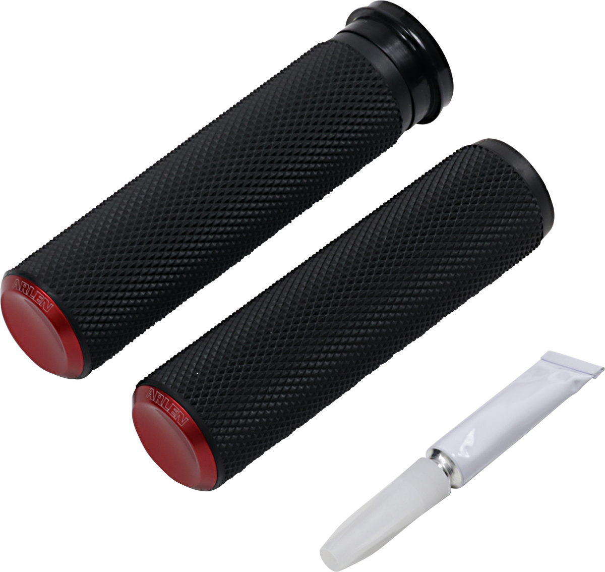 Arlen Ness TBW Fusion Series Grips Red Knurled 07-346