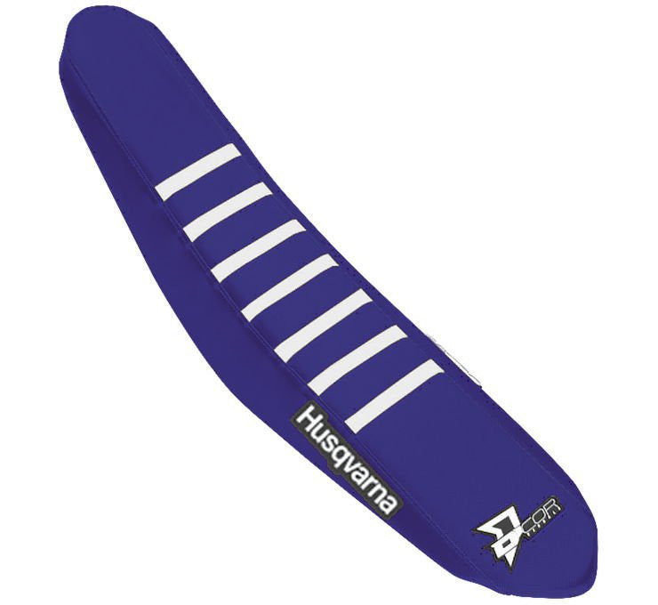 D'COR Factory Reinforced Seat Covers Navy Blue, White Ribs 30-70-409