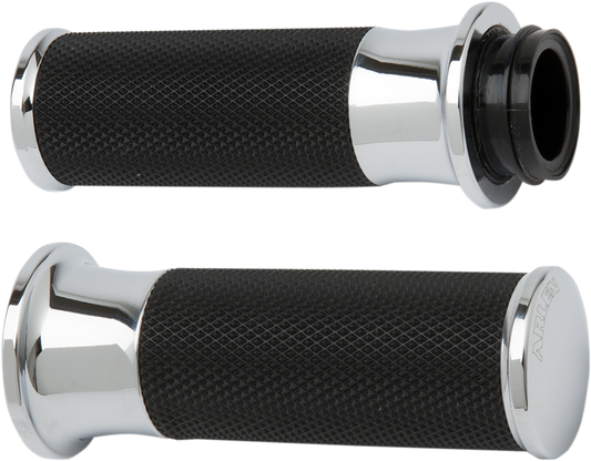 Arlen Ness Cable Style Fusion Series Grips Chrome Smoothie 07-320