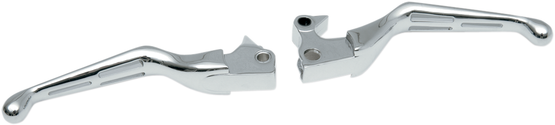 Drag Specialties Slotted Wide Blade Lever Set Chrome 0610-0632