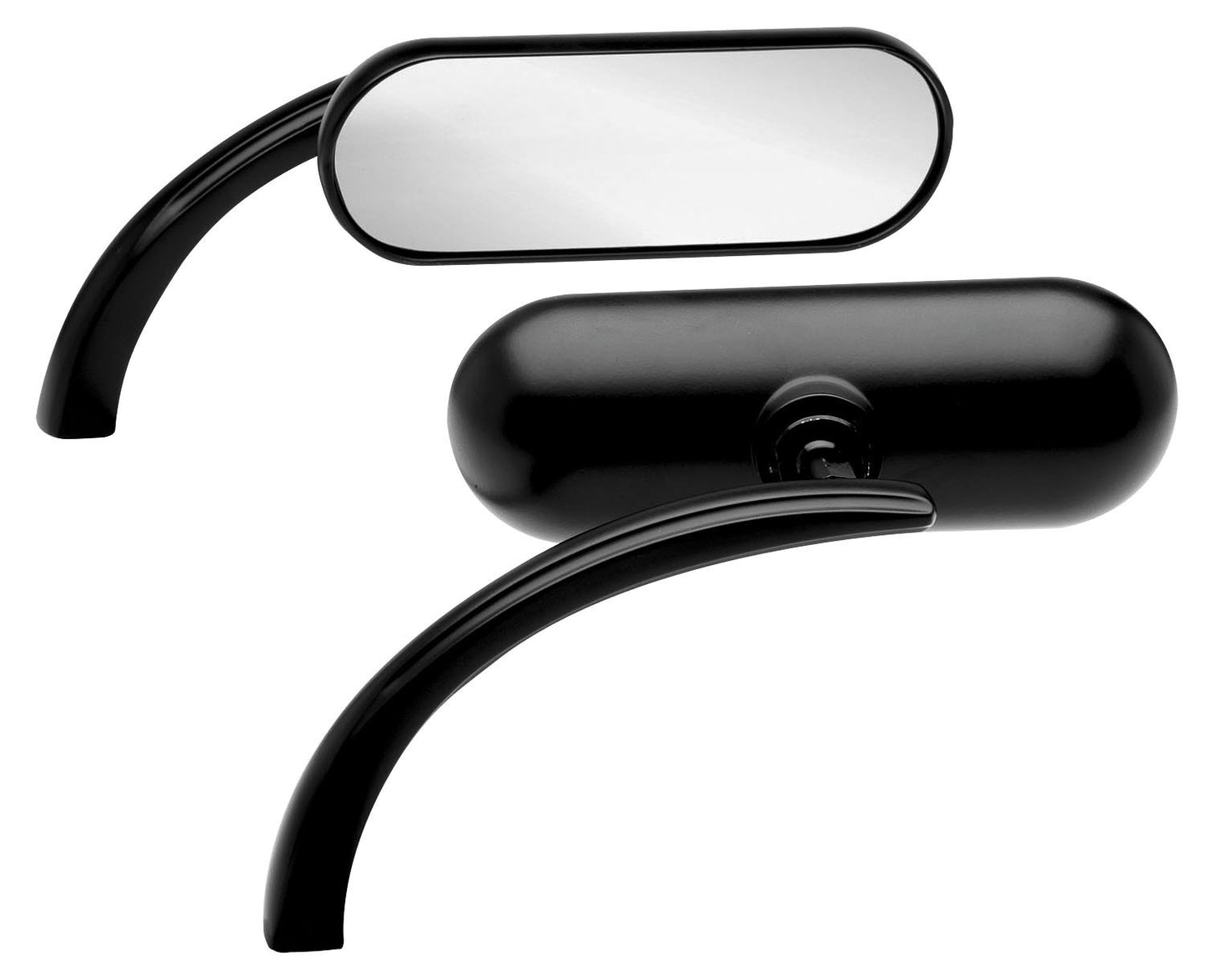 Arlen Ness Micro Mirrors Black Mini Oval, Left 13-412