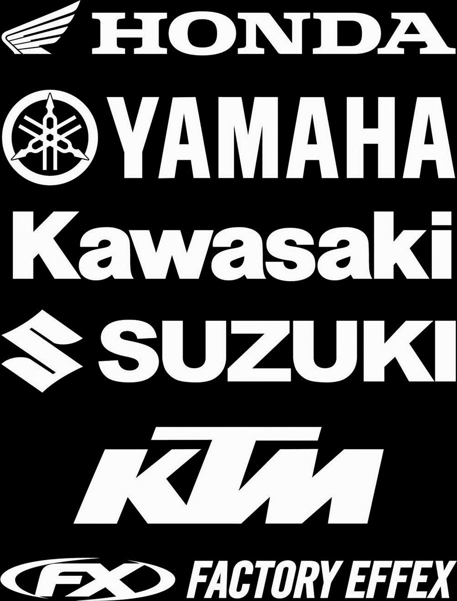 Factory Effex Die-Cut Decals Black Yamaha 08 06-94232