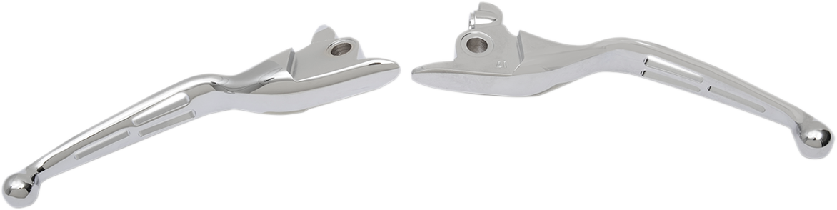 Drag Specialties Slotted Wide Blade Lever Set Chrome 0610-1955