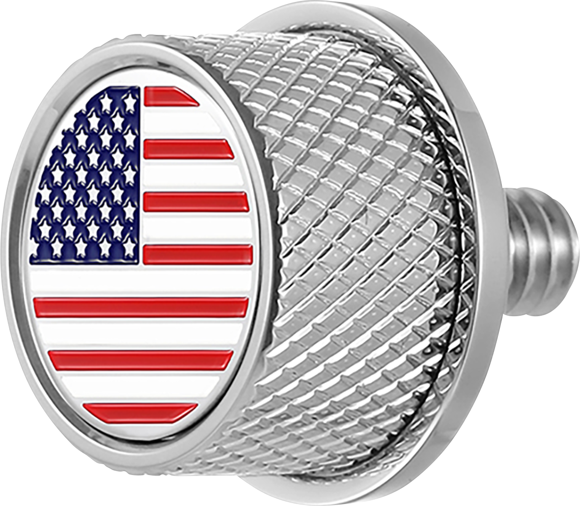 FIGURATI DESIGNS Seat Mounting Knob Stainless Steel - American Flag FD20-SEAT...