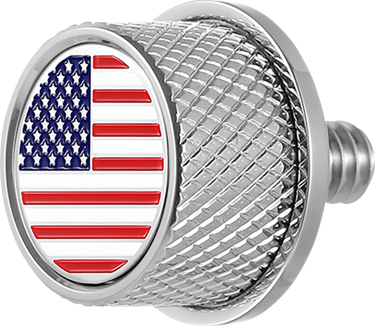 FIGURATI DESIGNS Seat Mounting Knob Stainless Steel - American Flag FD20-SEAT...