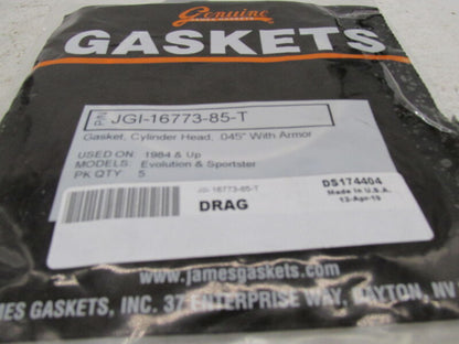 Lot of 6 Harley Davidson James Gasket Head Gaskets JGI-16773-85-T
